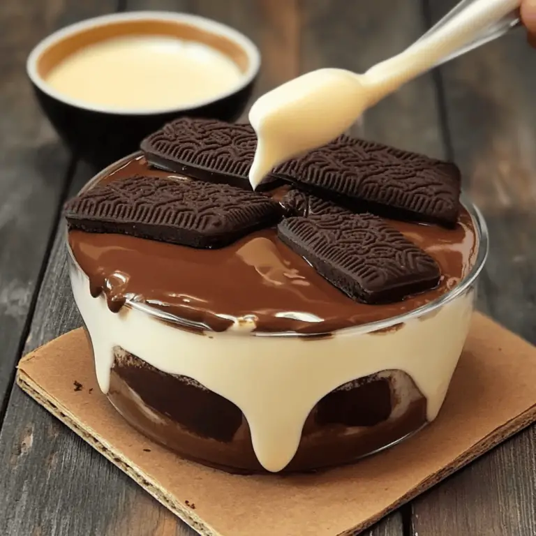 Postre de Galletas con Crema y Chocolate