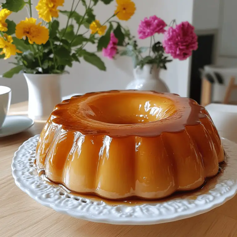 Flan de Vainilla en Molde de Aro con Caramelo