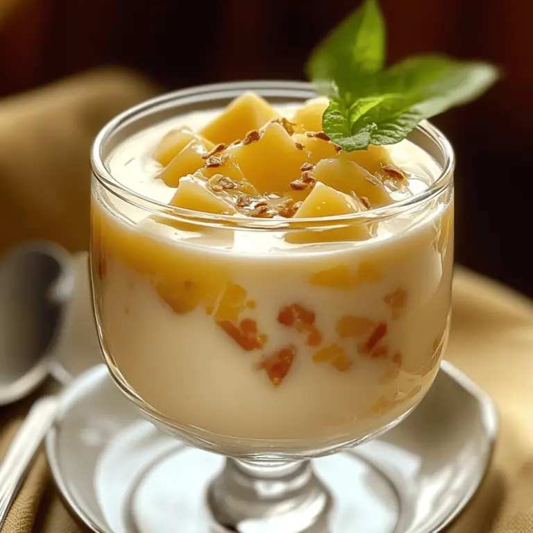 Postre Cremoso de Durazno: Un Delicado Sueño de Suavidad y Sabor 🌟
