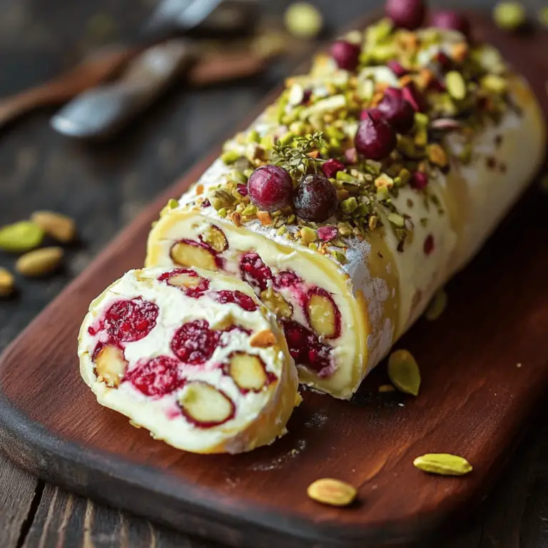 Rollo de Queso con Arándanos, Pistachos e Higos: Una Sinfonía de Sabores y Texturas para Celebrar 🌟