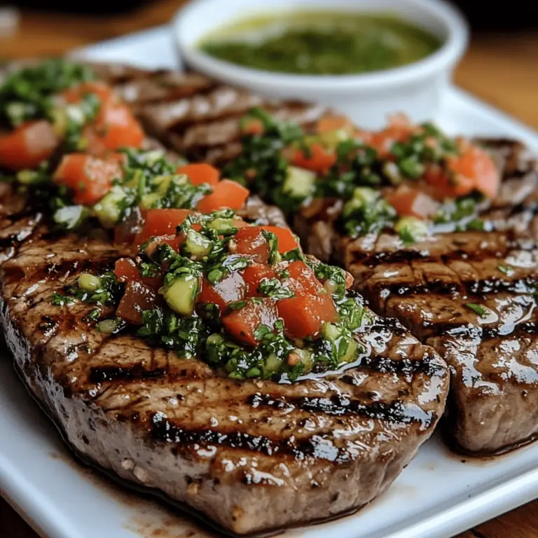 Bistec a la Parrilla con Salsa Chimichurri: Un Clásico Argentino que Conquista Paladares 🌟