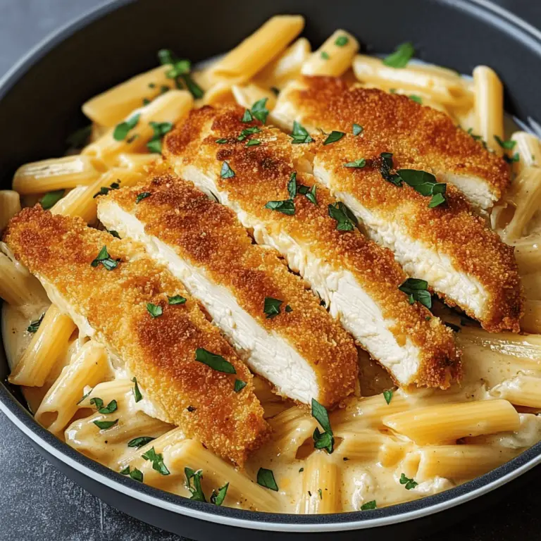 Pasta en Salsa de Queso y Milanesa de Pollo: Un Dúo Irresistible de Sabor y Textura 🌟
